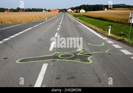 marker, road, motorcycle accident, markers, roads, street, streets Stock Photo