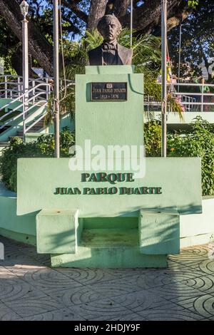 JARABACOA, DOMINICAN REPUBLIC - DECEMBER 9, 2018: Juan Pablo Duarte monument in Jarabacoa, Dominican Republic Stock Photo