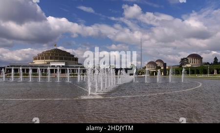 fountain, wroclaw, centennial hall, fountains, wroclaws, hala ludowa, hala stulecia Stock Photo