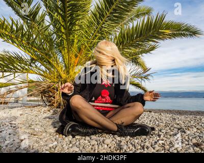 Woman In Green Fishnet Tights Stock Photo, Picture and Royalty Free Image.  Image 28712595.