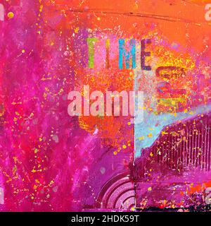 multi colored, blob, time, multi coloreds, blobs, paint splat, times Stock Photo