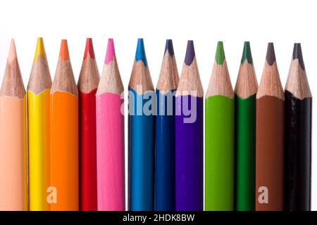 crayon, multi colored, wood pen, crayons, multi coloreds, wood pens Stock Photo