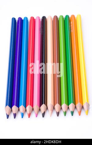 crayon, multi colored, color spectrum, crayons, multi coloreds, color spectrums, spectrum Stock Photo