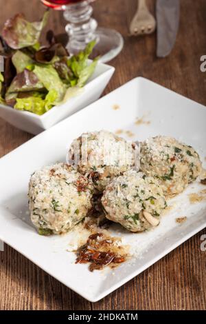 dumplings, strangolapreti, dumpling Stock Photo