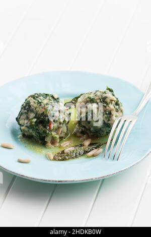 dumplings, strangolapreti, dumpling Stock Photo