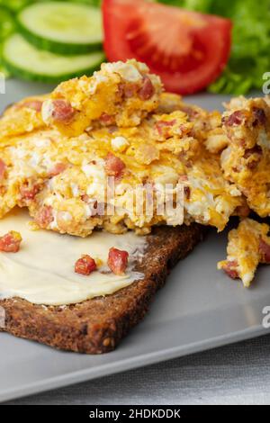 breakfast, scrambled eggs, breakfasts Stock Photo