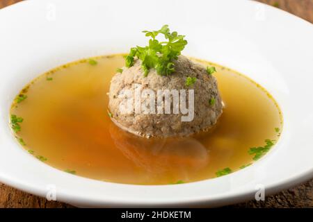 soup, liver dumpling, liver dumpling soup, soups Stock Photo