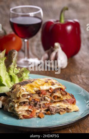 lasagna, noodle casserole, lasagnas, casserole, noodle casseroles Stock Photo