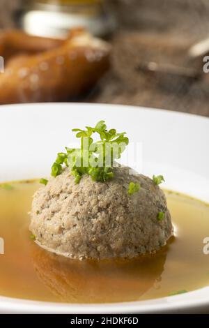 soup, liver dumpling, liver dumpling soup, soups Stock Photo