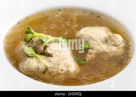 semolina dumpling soup Stock Photo