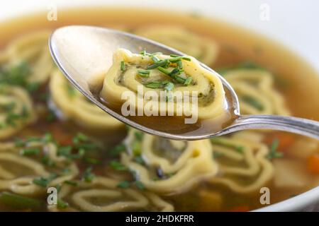 maul bag soup, maultaschen soups Stock Photo