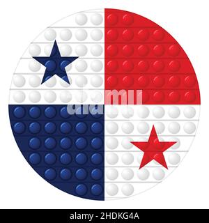 Glass light ball with flag of Panama. Round sphere, template icon. National symbol. Glossy realistic ball, 3D vector illustration. Trendy antistress Stock Vector