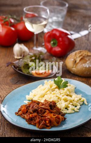 dinner, german cuisine, deer goulash, dinners, german cuisines, german food Stock Photo