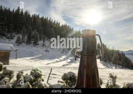 beer, winter holidays, beer bottle, beers, beer bottles Stock Photo