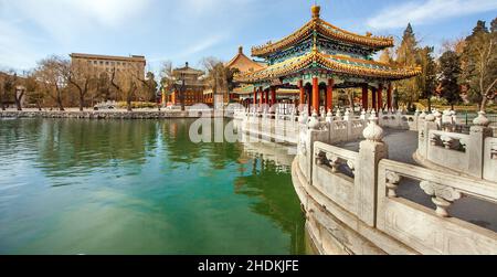 beijing, Beihai Park, Five Dragon Pavilion Stock Photo