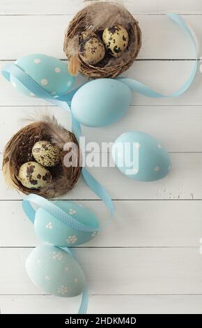 quail, easter decoration, quails, easter decorations Stock Photo