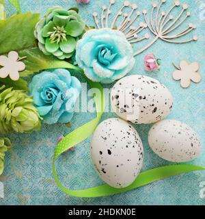 quail, easter decoration, quails, easter decorations Stock Photo