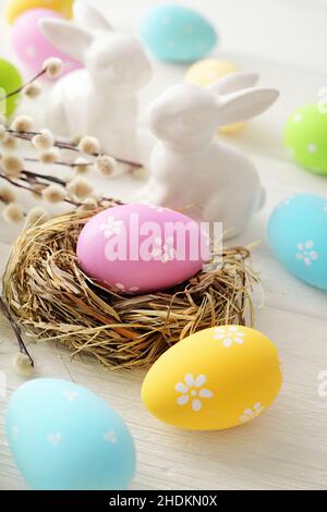 easter, easter egg, easter nest, easters, easter eggs Stock Photo