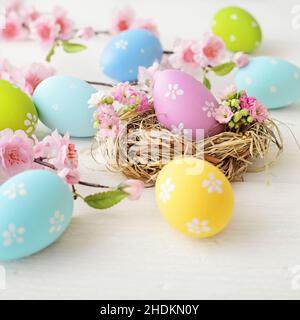 easter, easter egg, easter nest, easters, easter eggs Stock Photo