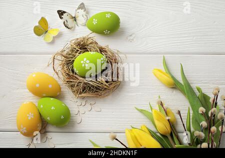 easter, easter egg, easter nest, easters, easter eggs Stock Photo