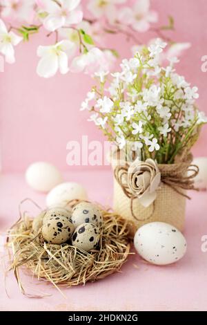 easter decoration, bird's nest, happy easter, easter decorations, bird's nests, happy easters Stock Photo