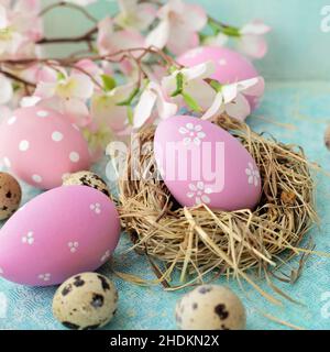 easter nest, easter eggs, easter decoration, easters, easter egg, easter decorations Stock Photo