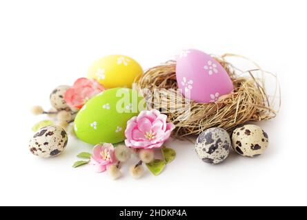 easter nest, easter eggs, easter decoration, easters, easter egg, easter decorations Stock Photo
