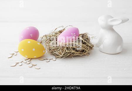 easter egg, easter nest, easter decoration, easter eggs, easters, easter decorations Stock Photo