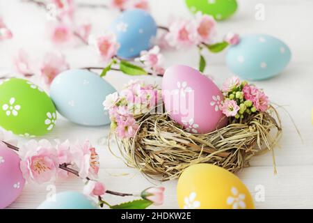 easter egg, easter nest, easter decoration, easter eggs, easters, easter decorations Stock Photo
