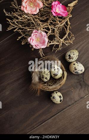 decoration, quail, bird's nest, decorations, quails, bird's nests Stock Photo