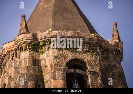 Miagao Church officially Santo Tomás de Villanueva Parish Church is a baroque Spanish-era fortress, Catholic. Bell Tower. A UNESCO World Heritage. Stock Photo