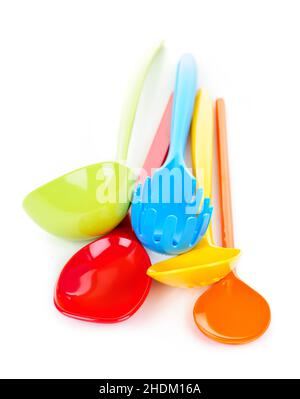 plastic spoon, ladle, wooden spoon, plastic spoons, spoon, ladles, wooden spoons Stock Photo