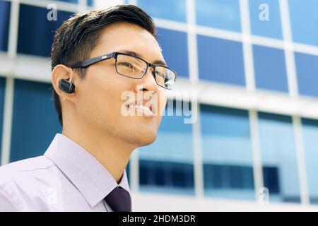 mobile communication, headset, mobile communications, headsets Stock Photo