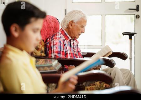 reading, together, read, reading a book, reading something, to read, togethers Stock Photo