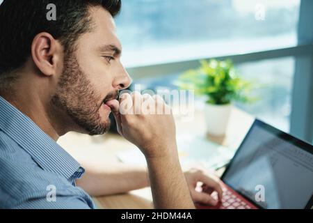 tense, nervous, nail biting, tenses, edgy Stock Photo