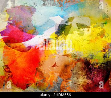 multi colored, painting, blob, multi coloreds, drawing, blobs, paint splat Stock Photo