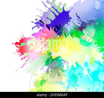 multi colored, blob, multi coloreds, blobs, paint splat Stock Photo