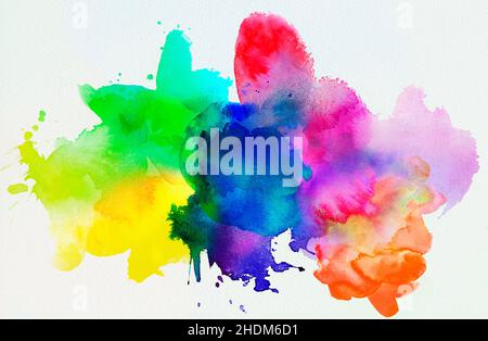 multi colored, watercolour paints, watercolor painting, multi coloreds, watercolour paint Stock Photo