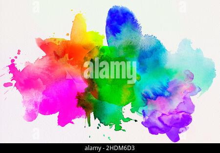 multi colored, watercolour paints, blob, multi coloreds, watercolour paint, blobs, paint splat Stock Photo