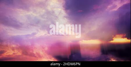 sky, sunset, rain, heaven, skies, sunsets, raining Stock Photo