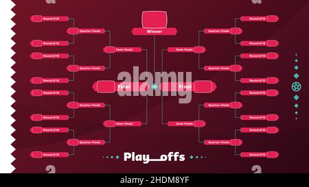 Football 2022 playoff match schedule. Tournament bracket. Football results  table, participating to the final championship knockout. vector illustratio  Stock Vector Image & Art - Alamy