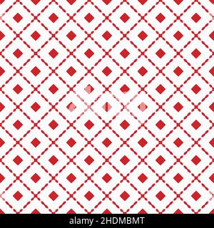 Red and white color seamless pattern texture and template. Multicolored. Colorful ornamental graphic design. Colored mosaic ornaments. Vector illustra Stock Vector