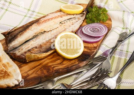 smoked fish, mackerel, kippers, mackerels Stock Photo