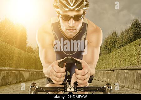 sports & fitness, cyclists, cycling, racing wheel driver, sport, sports, sports and fitness, cyclist Stock Photo