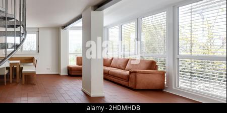 outbuilding, living room, support beam, outbuildings, living rooms, construction frame, support beams Stock Photo