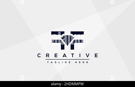 Modern unique creative alphabet letter F logo design, Minimalist F monogram FF initials based vector icon Stock Vector