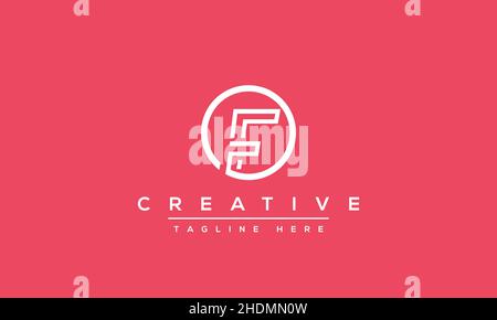 Modern unique creative alphabet letter F logo design, Minimalist F monogram FF initials based vector icon Stock Vector