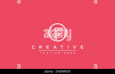 Modern unique creative alphabet letter F logo design, Minimalist F monogram FF initials based vector icon Stock Vector