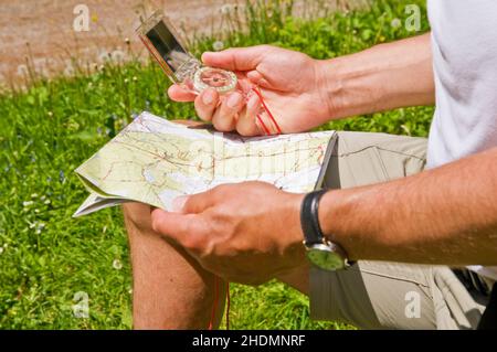 orientation, sight, hiker, orientations, sights, hikers Stock Photo