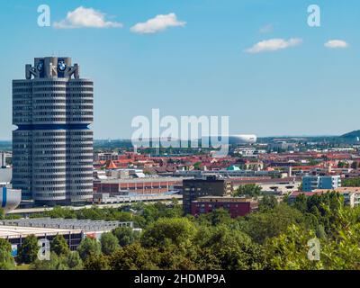 munich, bmw four cylindrical, munichs Stock Photo